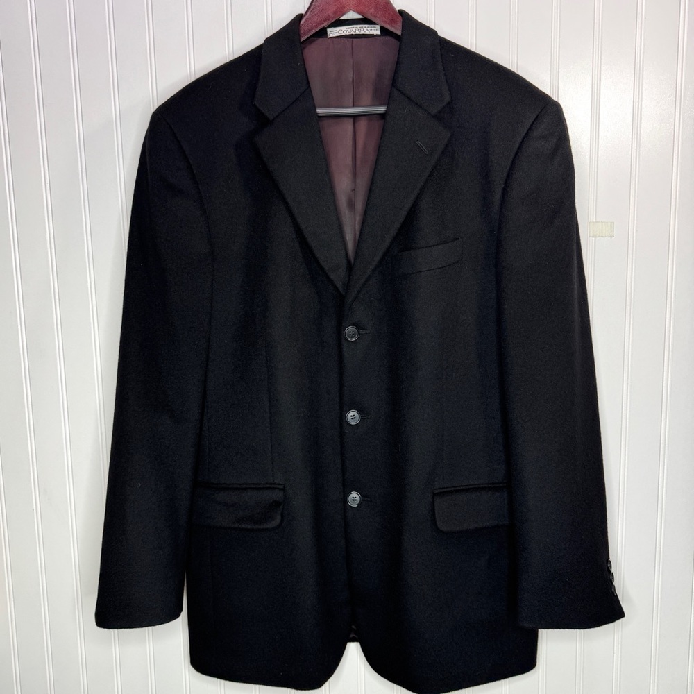 Emanuel Ungaro Black Cashmere Sport Coat Mens 41R Blazer 3 Button Classy Warm